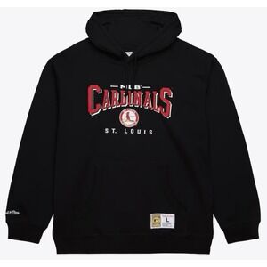 Mitchell and Ness Men 2XL Black St. Louis Cardinals Vintage Logo Pullover Hoodie
